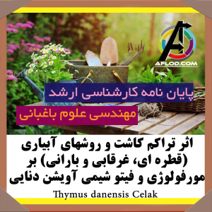 پایان نامه اثر تراکم کاشت و روشهای آبیاری (قطره ای، غرقابی و بارانی) بر مورفولوژی و فیتو شیمی آویشن دنایی